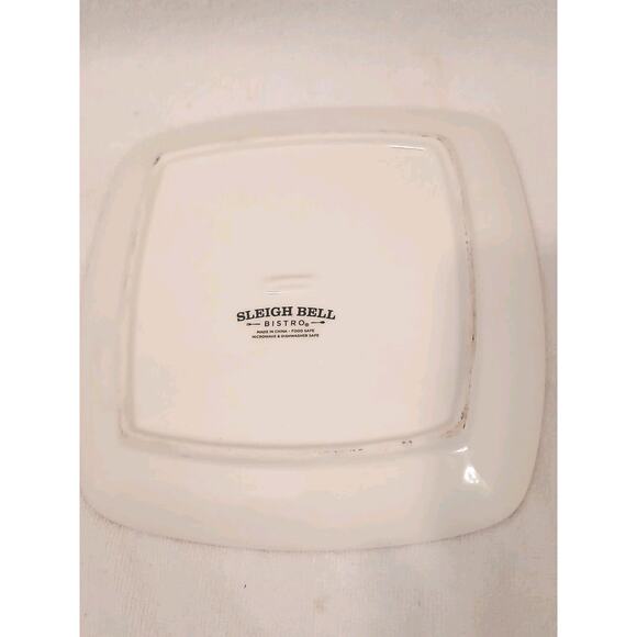 Square Gingerbread Platter Christmas 7.25" Ivory Cookie Plate Vintage Christmas - Picture 10 of 11